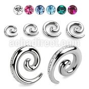 wspgmf 316l steel spiral coil taper w a multi crystal rin