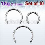 xcb16g pack of high polished 316l steel circular barbell posts