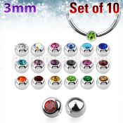 xdpbc3 3mm steel ball closure ring ball w bezel set crystal