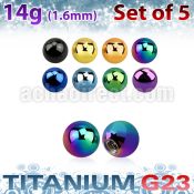 xubt3g pack of 5 pcs of 3mm anodized titanium g23 balls