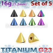 xucnt3s set of 3mm anodized titanium g23 cones 1 2mm thread