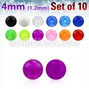 xuvb4s set of 4mm acrylic uv balls with 16g 1 2mm threading