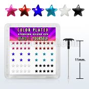 yxpsar box of silver bend it nose studs with color star top