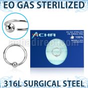 zbedr18 sterilized annealed 316l steel ball closure ring
