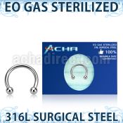 zcbeb25 eo gas sterilized 316l steel circular barbell