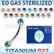zubne2c eo gas sterilized piercing titanium g23 eyebrow banana 3mm balls