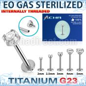 zulbin12 sterilized titanium g23 labret 16g cz internal