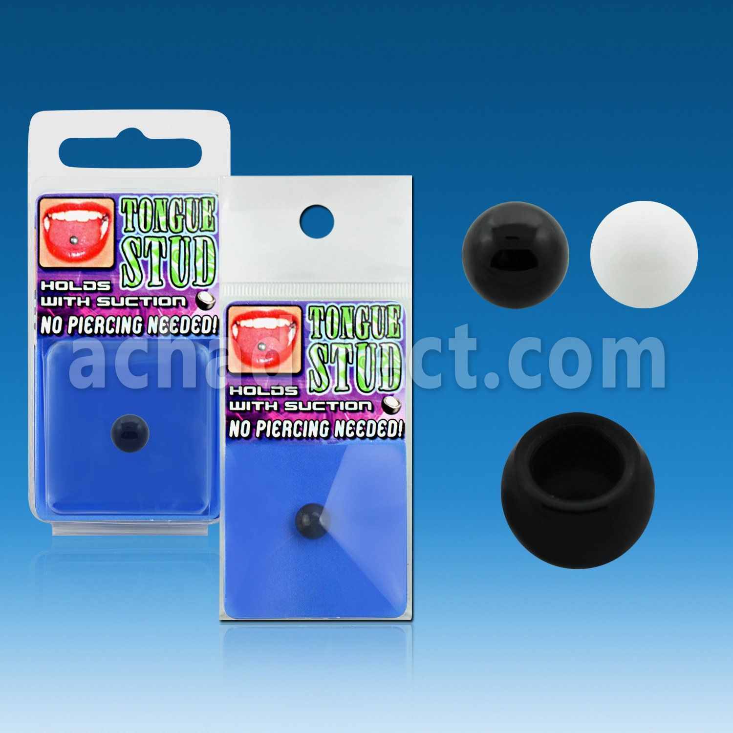 actgst acrylic non piercing fake tongue stud in package