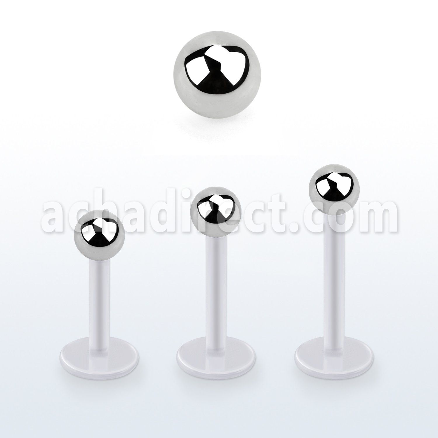 albb3 bio  flex labret, 16g (1.2mm) with a 3mm steel ball