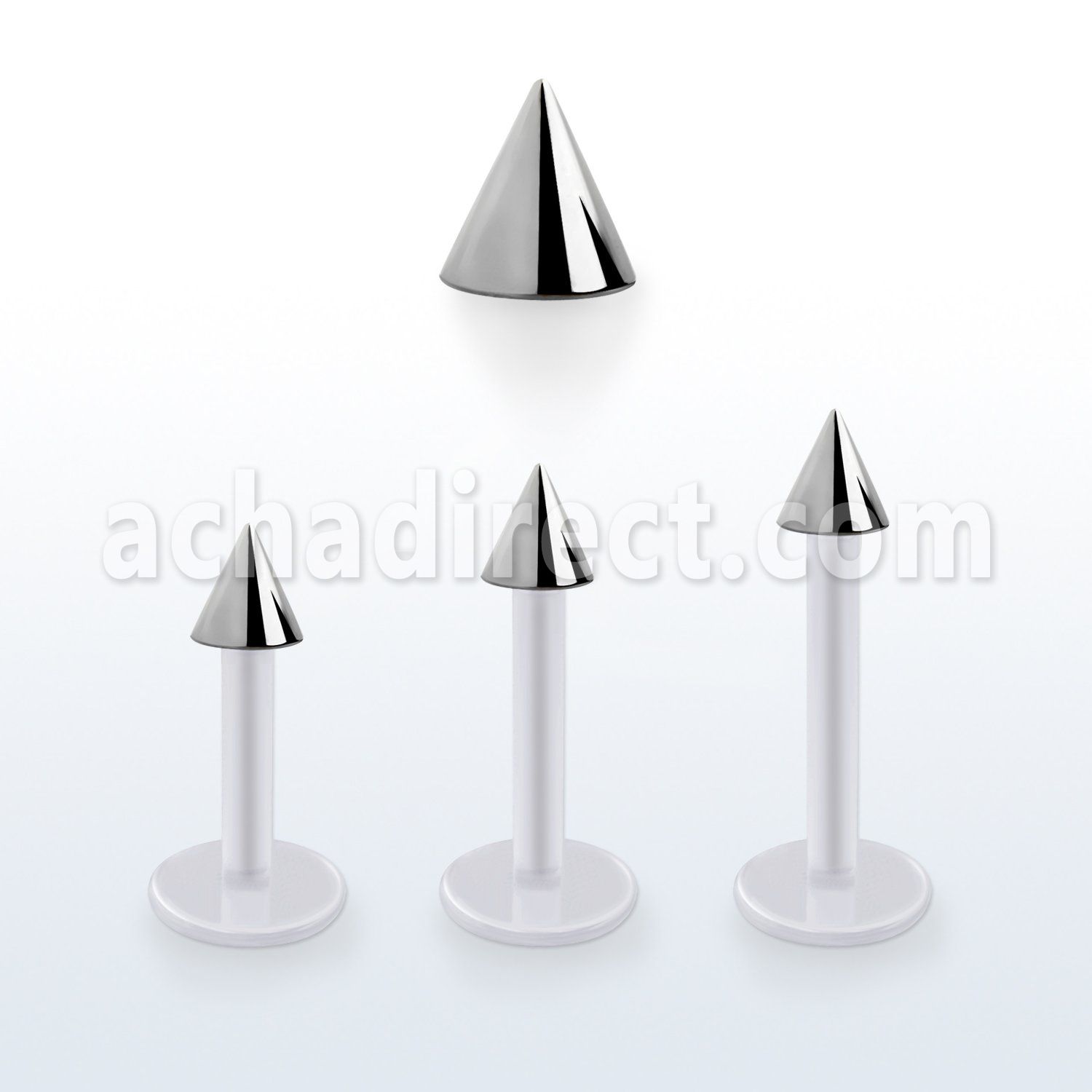 albcn3 bio  flex labret, 16g (1.2mm) with a 3mm steel cone