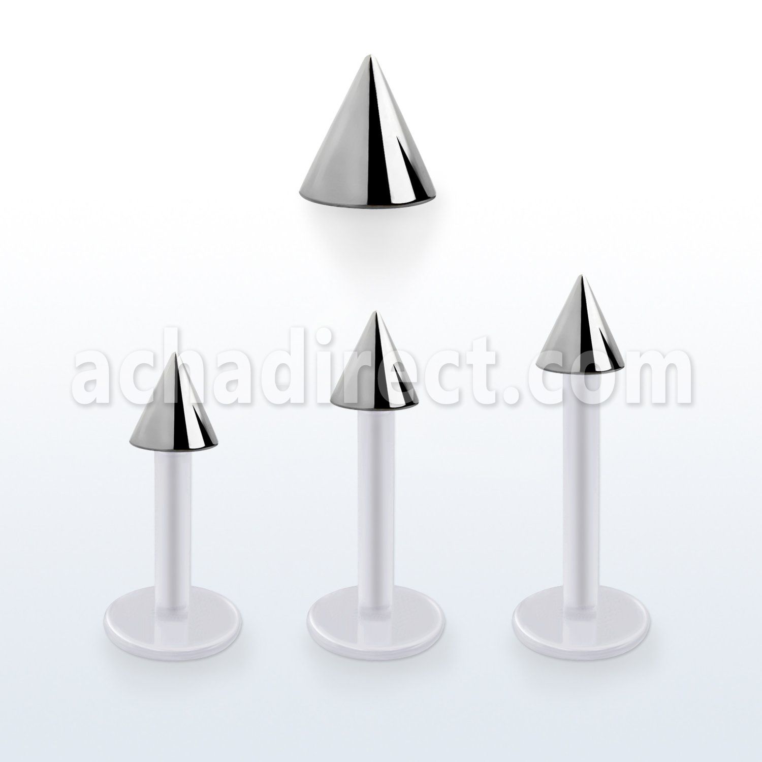 albcn4 bio  flex labret, 16g (1.2mm) with a 4mm steel cone