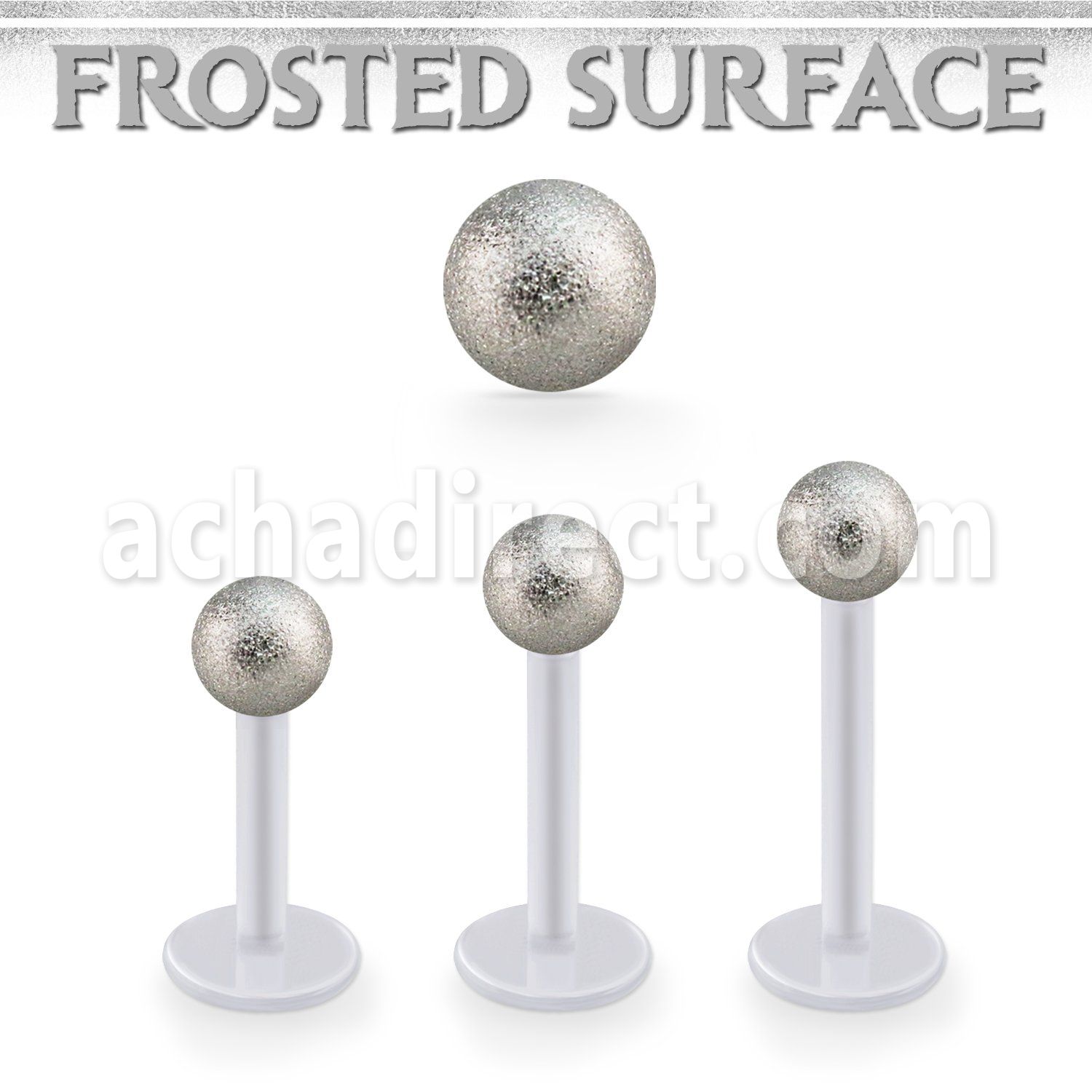 albfo4 bio  flex labret w 4mm steel ball w a frosted surface