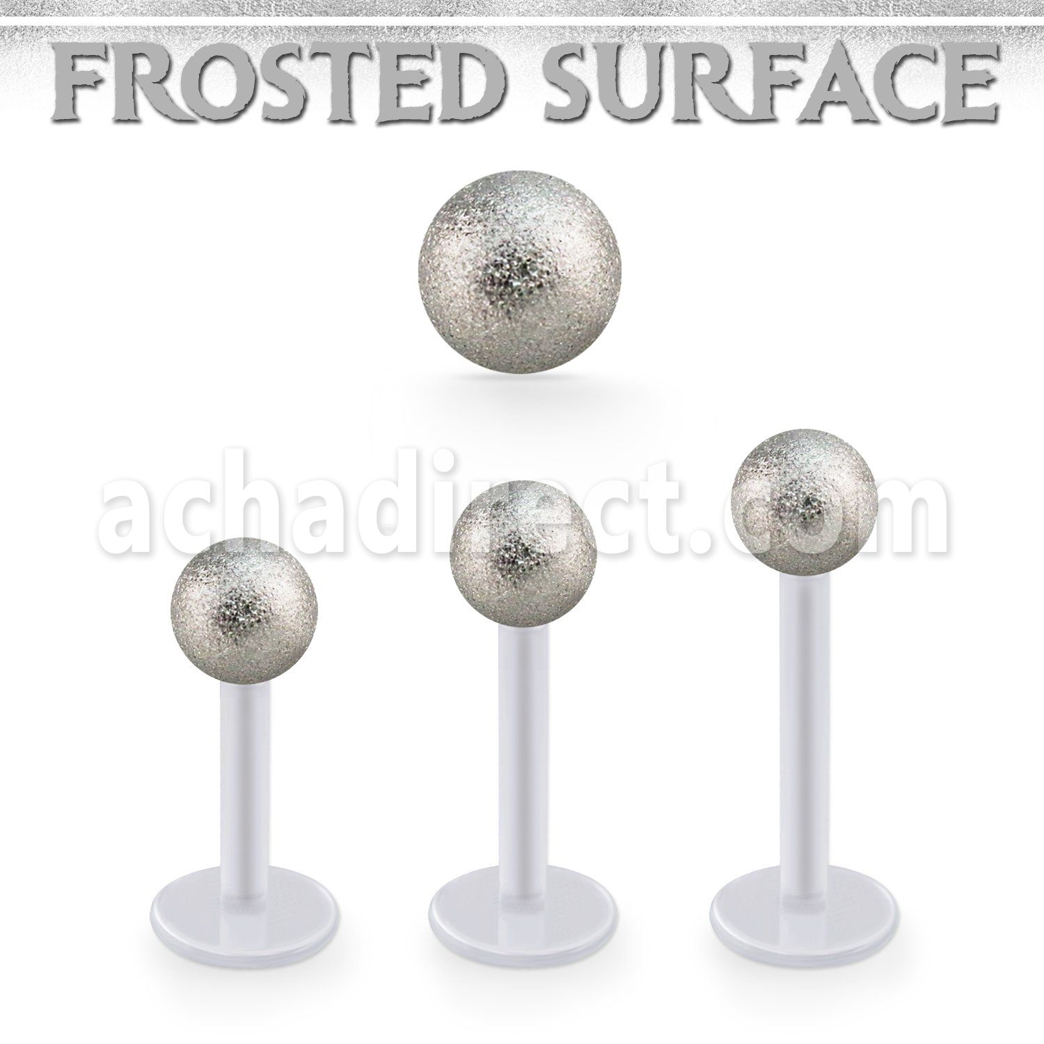 albfo5 bio  flex labret w 5mm steel ball w a frosted surface