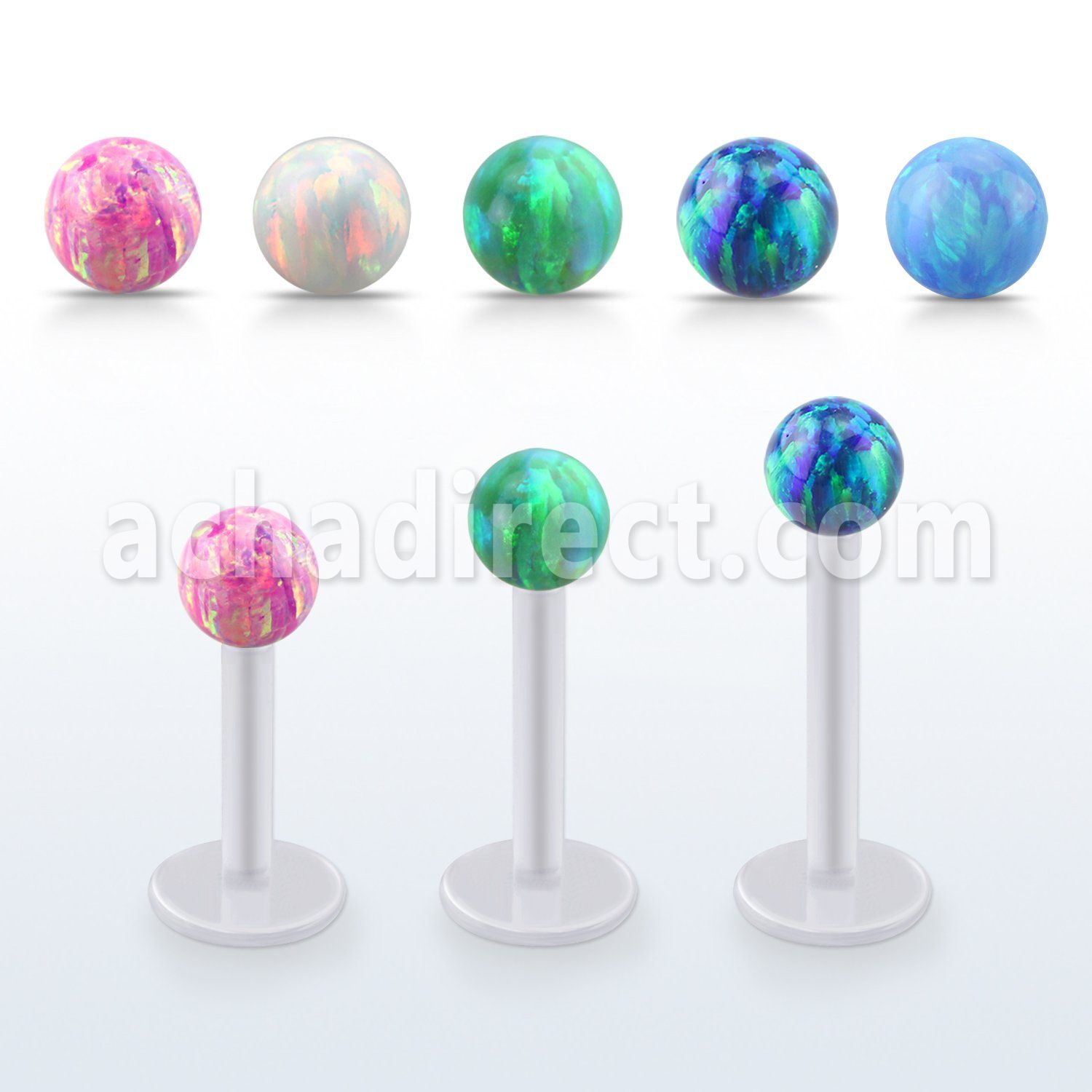 albop4 bio  flex labret w 4mm synthetic opal ball