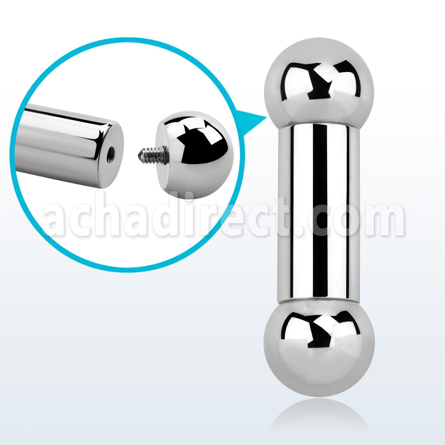 bb0 8mm 316l steel gauge tongue barbell w internal balls