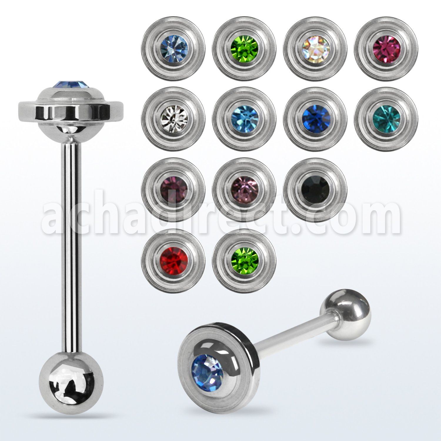 bbbtmc 316l steel tongue barbell with 6mm saturn ring ball