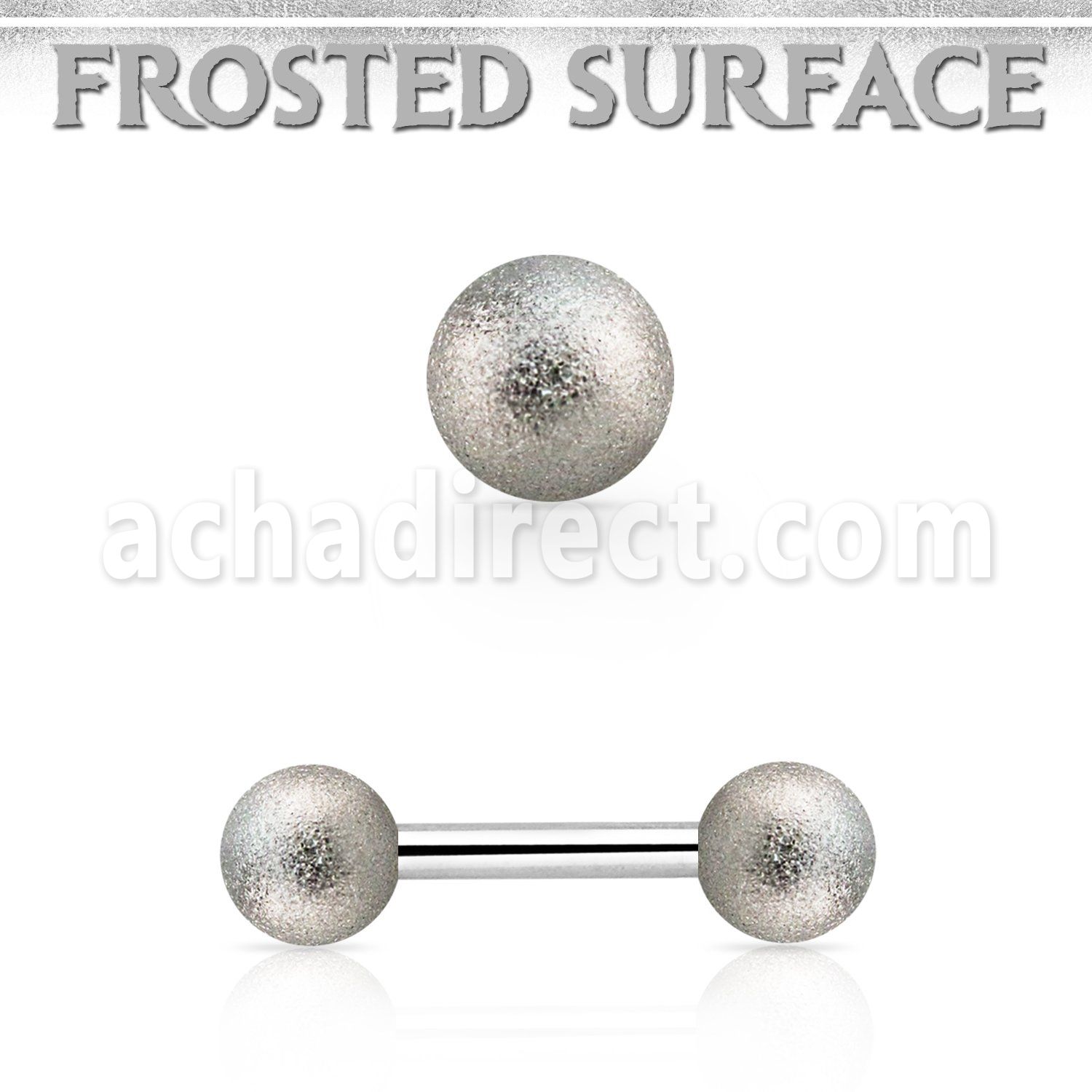 bbefo5 316l steel eyebrow barbell w 5mm frosted steel balls