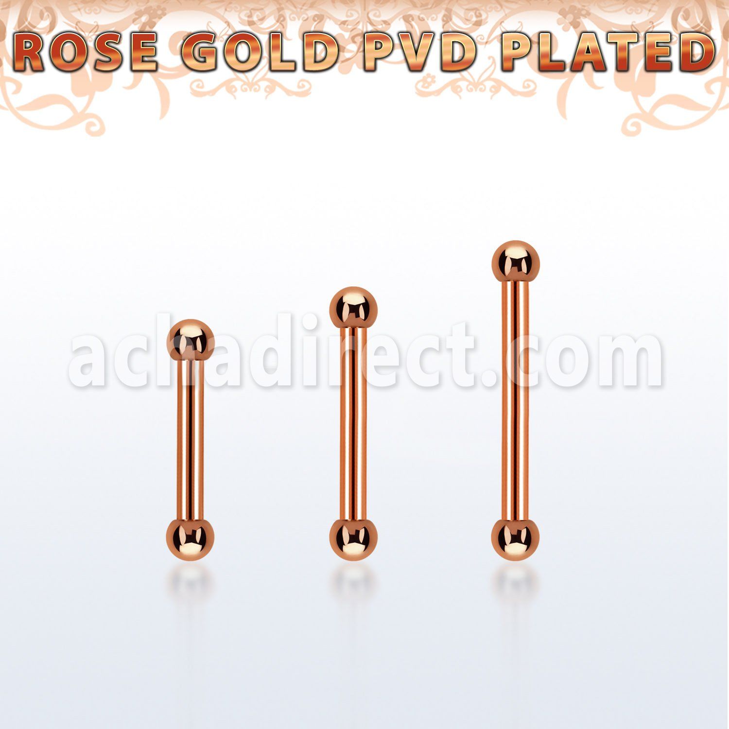 bbettb2 rose gold steel eyebrow barbell w 2 2mm balls