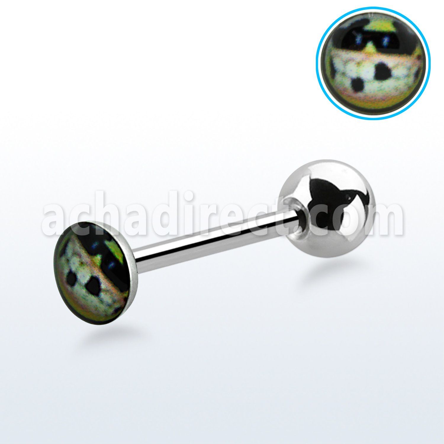 bbfsmg 316l steel tongue barbell with smile sunglasses face
