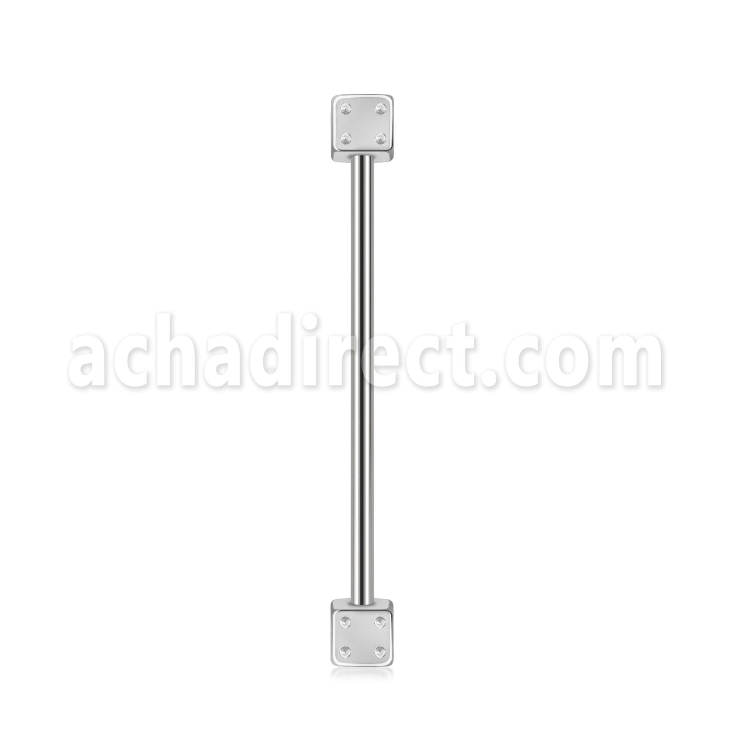 bbindsdi 316l steel industrial barbell with two 5mm dices