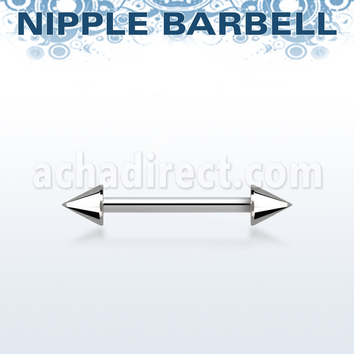bbnpcn 1 6mm 316l steel nipple barbell with two 4mm cones