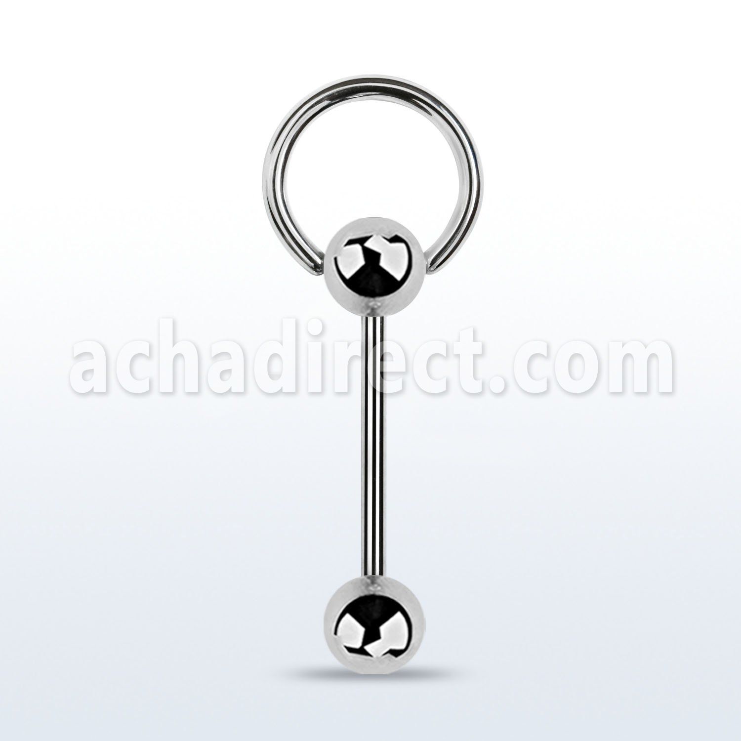 bbsl 316l steel slave tongue barbell with a top 5mm ball