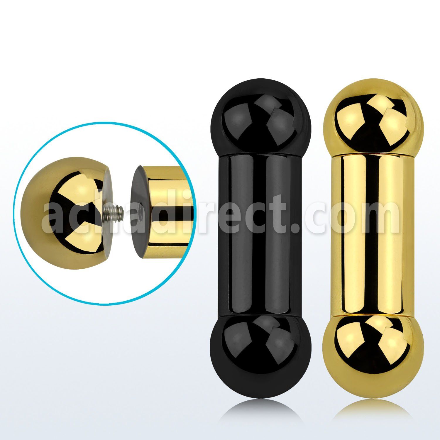 bbt00 pvd plated 316l steel big gauge tongue barbell 00g 10mm