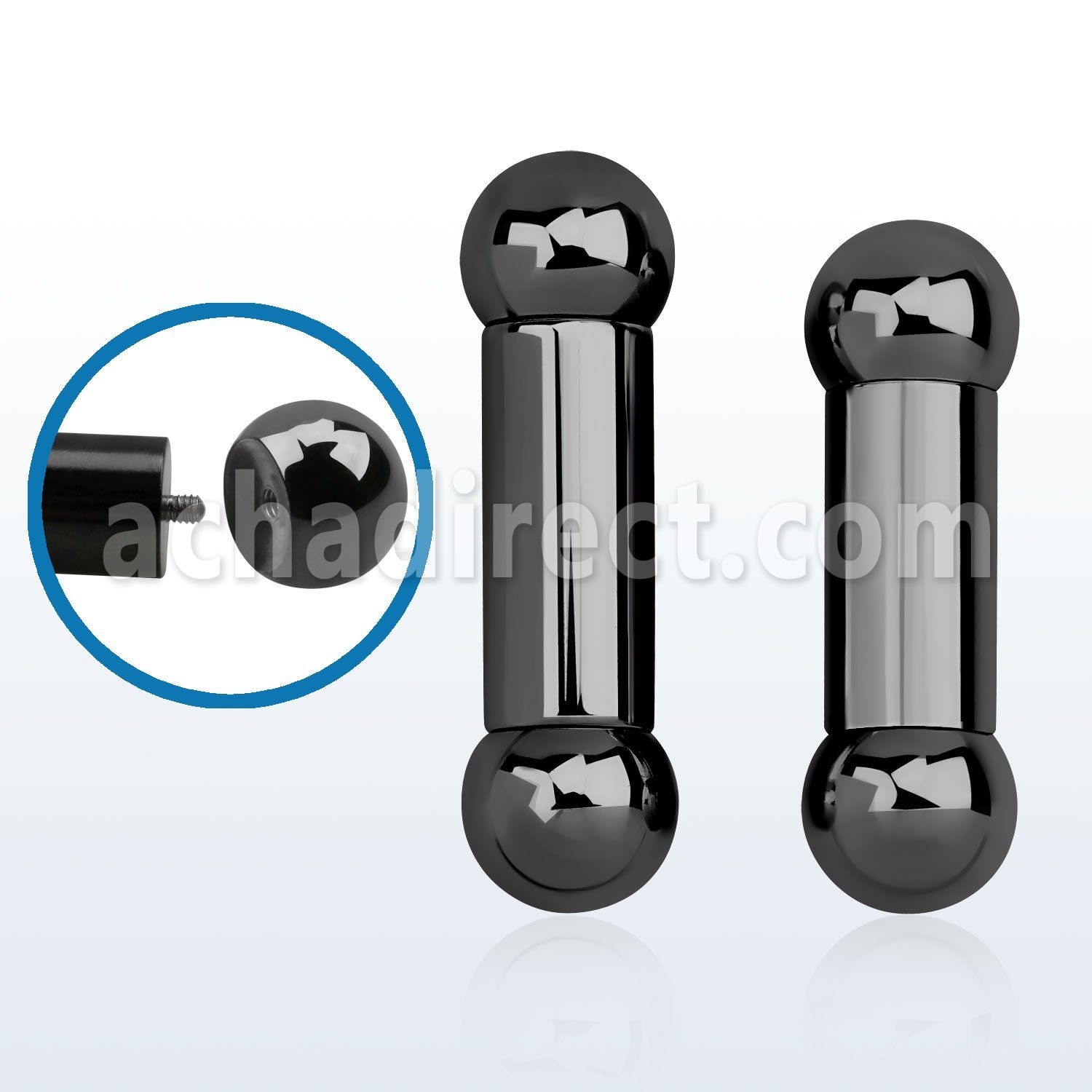bbt0x 8mm external threaded black 316l steel tongue barbell