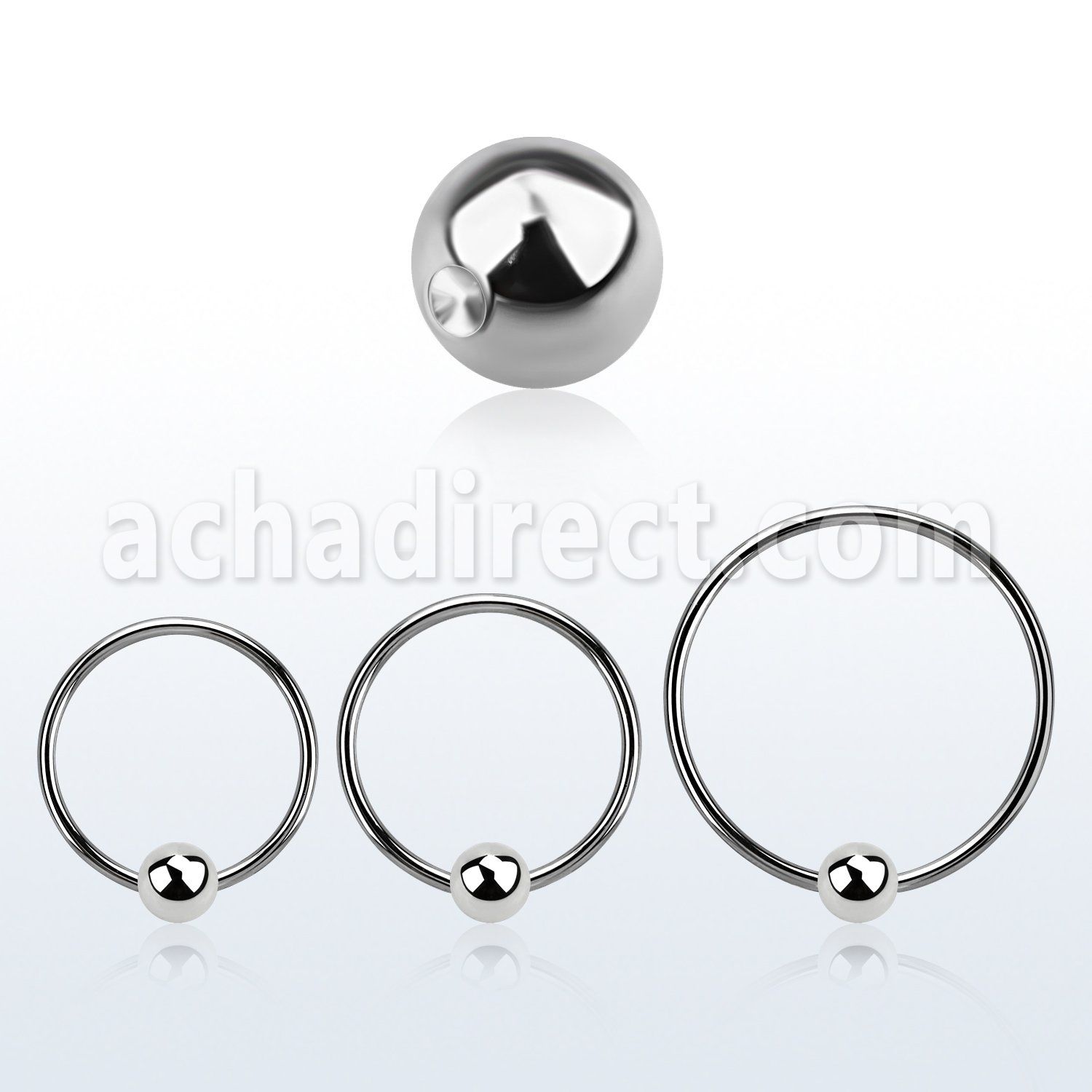 bcr14ml xxl 316l steel bcr, 14g w 5mm dimple ball