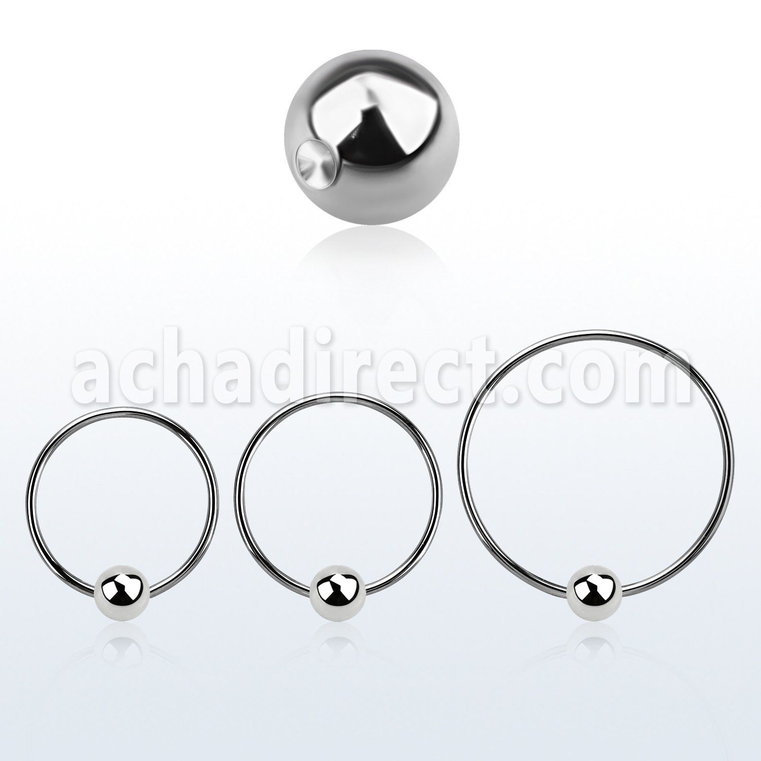 bcreb5l xxl 316l steel bcr, 16g w 5mm dimple ball