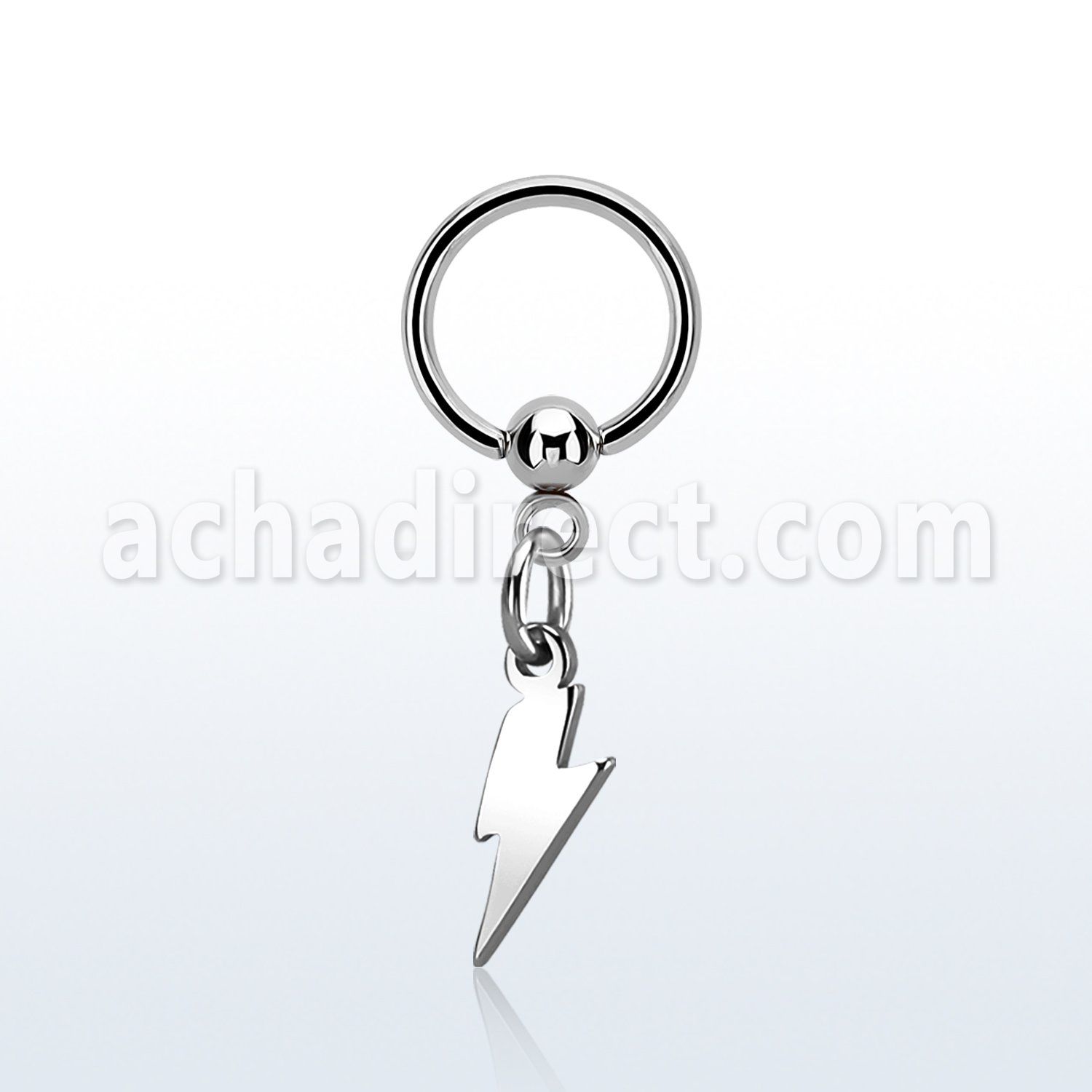 bcrslit 316l steel ball closure ring 1.2mm w dangling lightning 