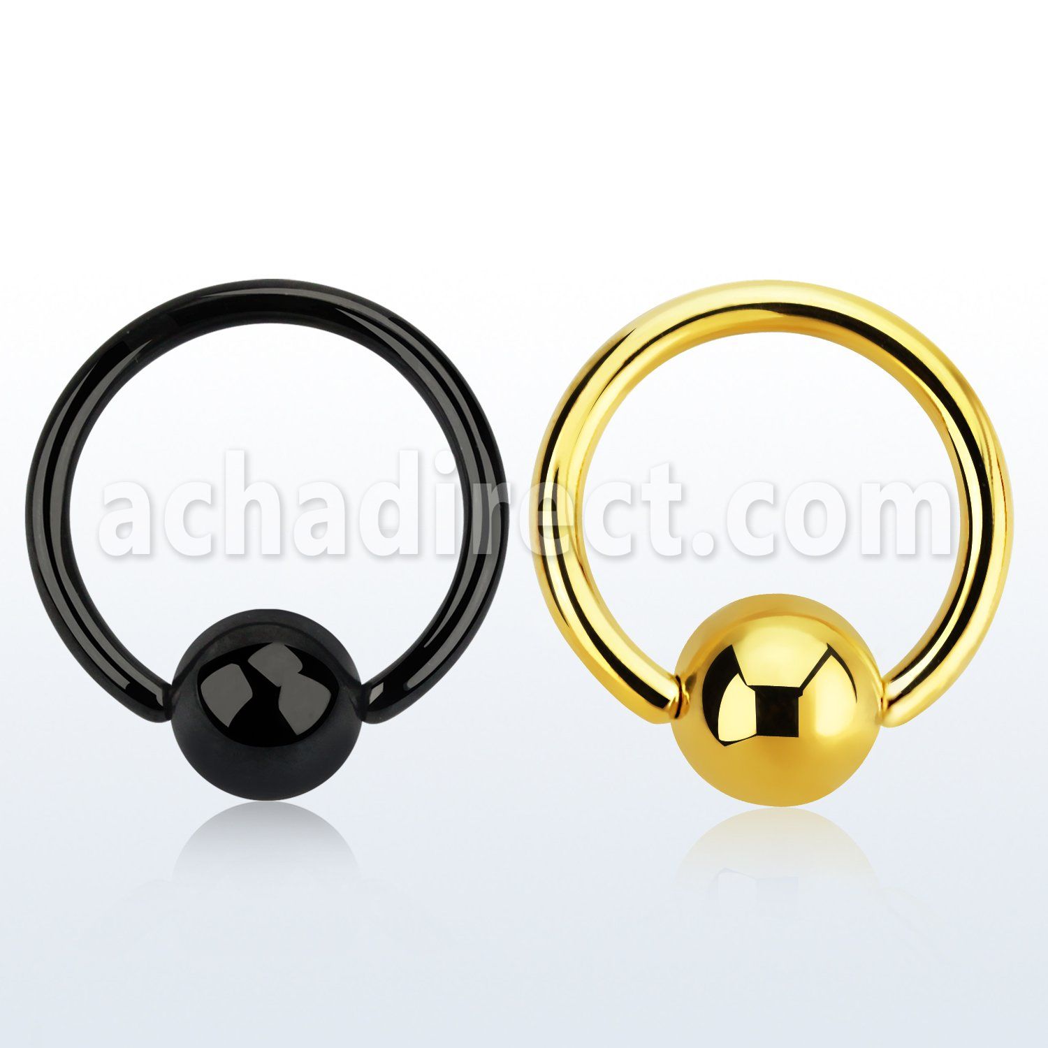 bcrt12g black pvd 316l steel ball closure ring with an 8mm ball