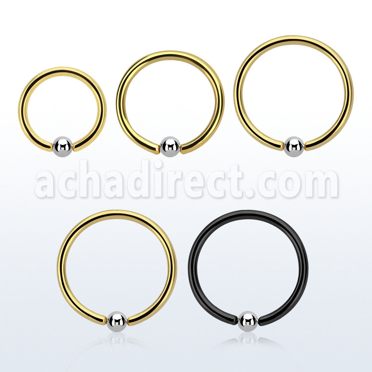 bcrteb25 anodized steel bcr, 16g w a 2.5mm plain steel ball