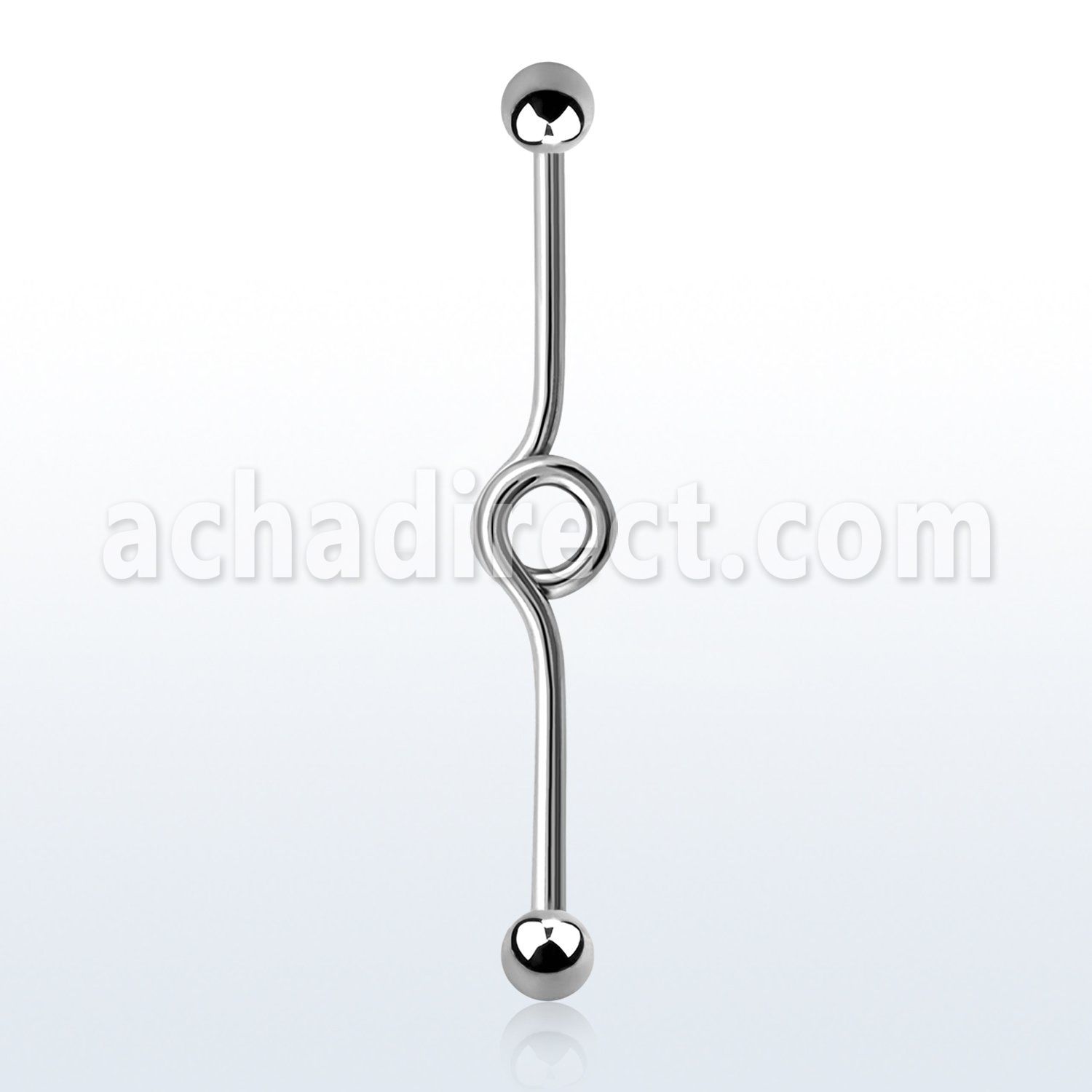bdb14 316l steel industrial loop barbell with a 5mm ball