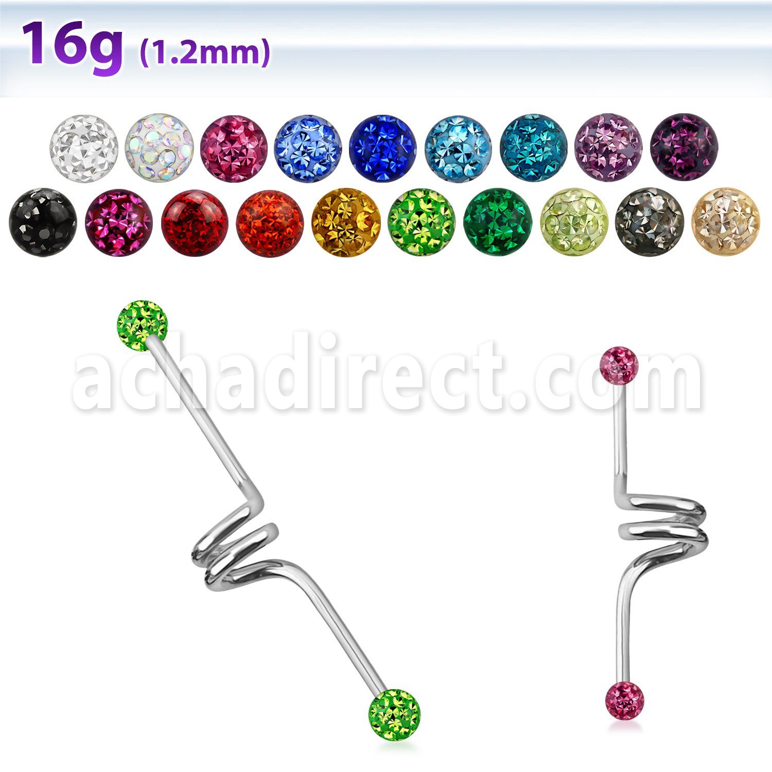 bdcf4 316l steel industrial barbell w 4mm ferido crystal ball