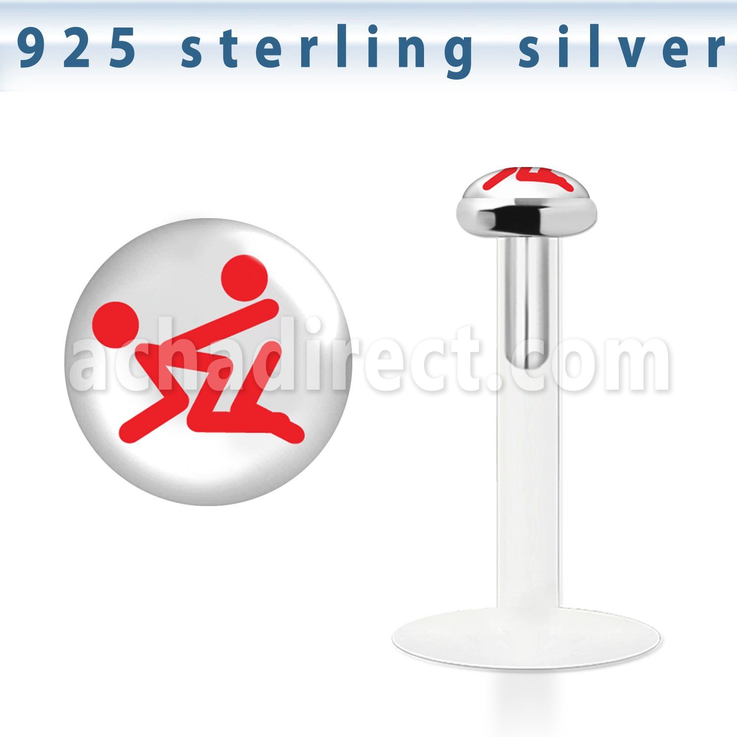 bilg31 bio flex labret w 3mm flat silver top w xxx logo