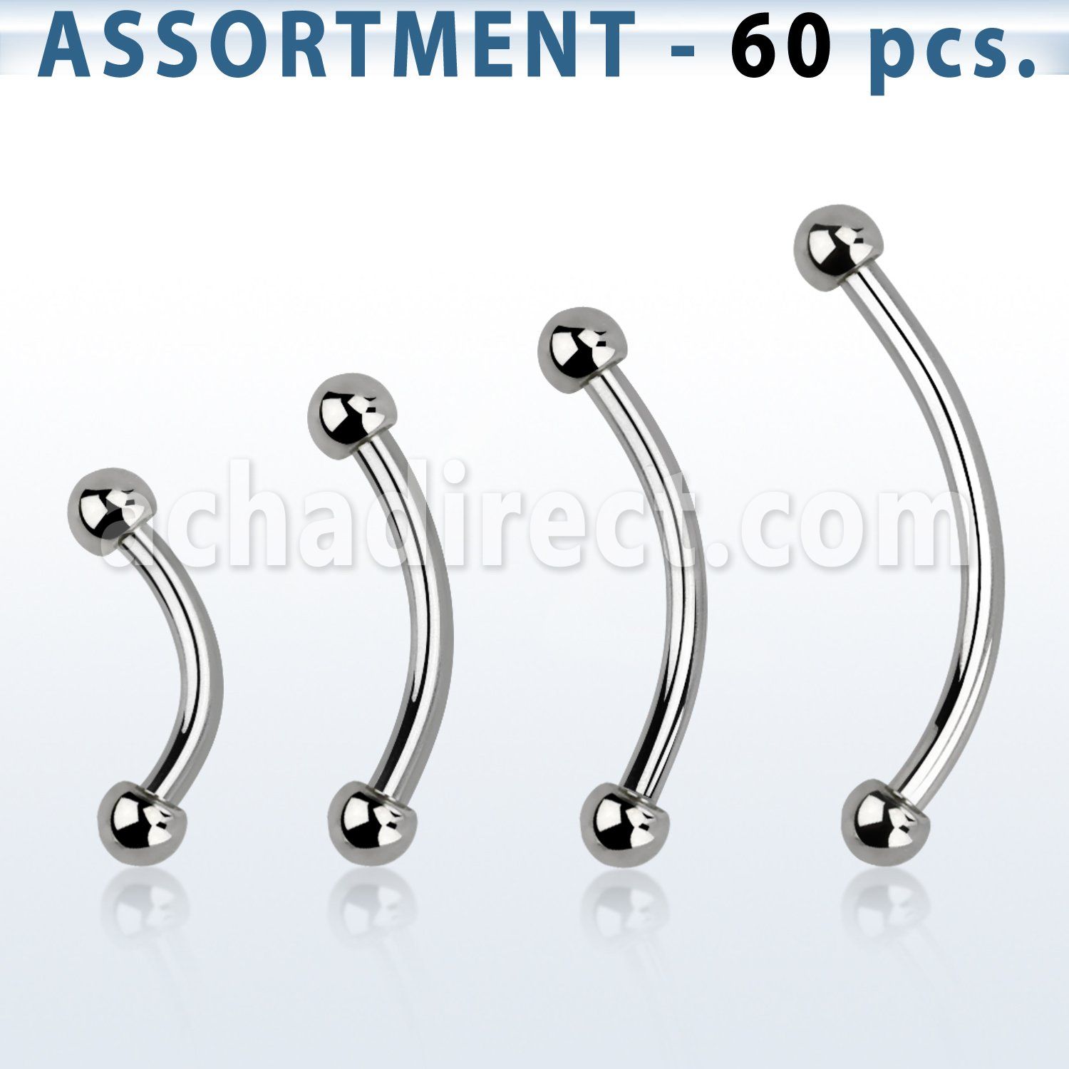 blk18c bulk of 316l steel eyebrow bananas with 2mm balls
