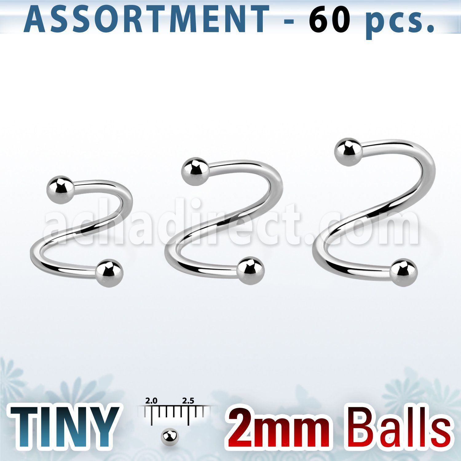 blk219c bulk of 1 0mm 316l steel spiral with 2mm balls