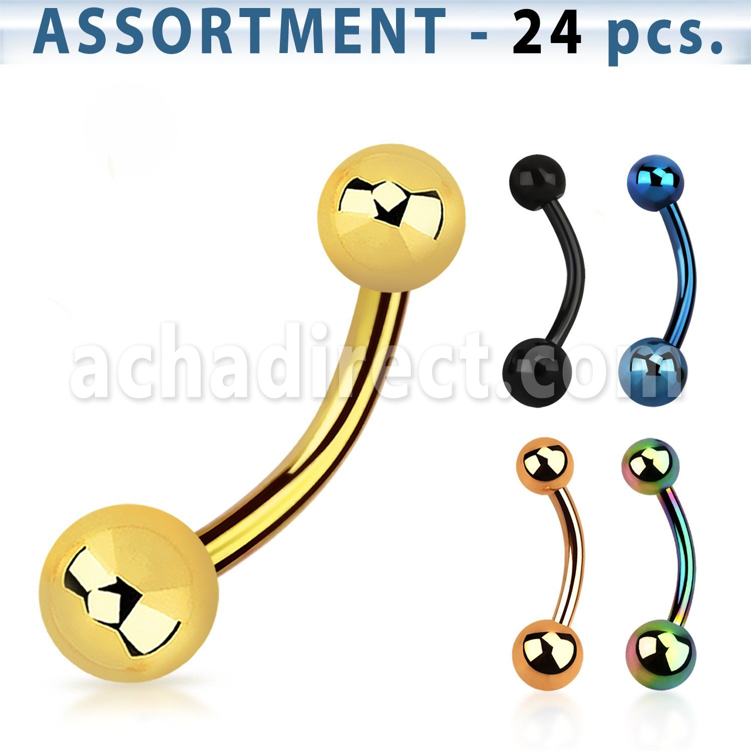 blk277 anodized 316l steel belly banana with 5 6mm ball