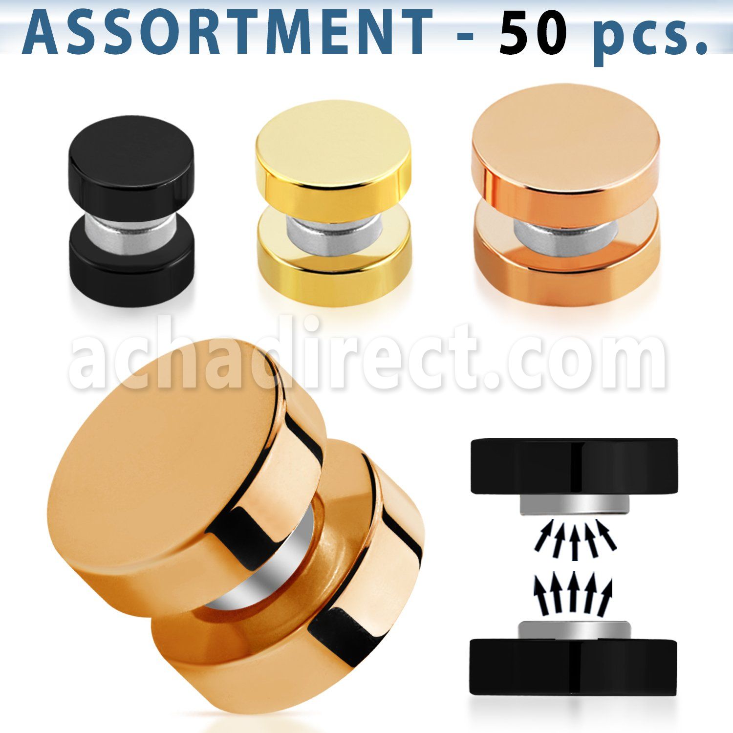 blk413 anodized 316l steel magnetic fake plug without o ring