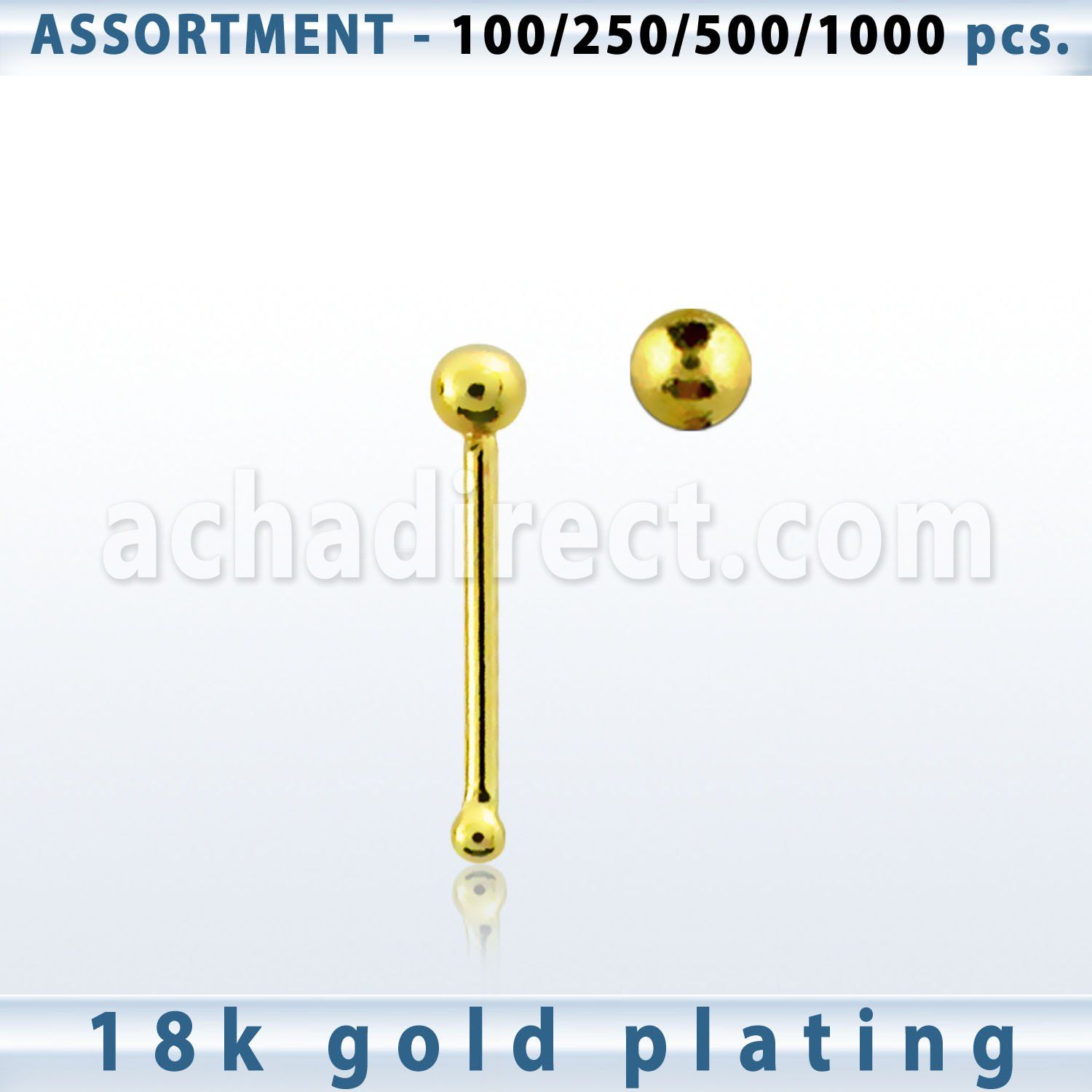 blk448 sterling silver nose bone with 1 5mm ball shaped top