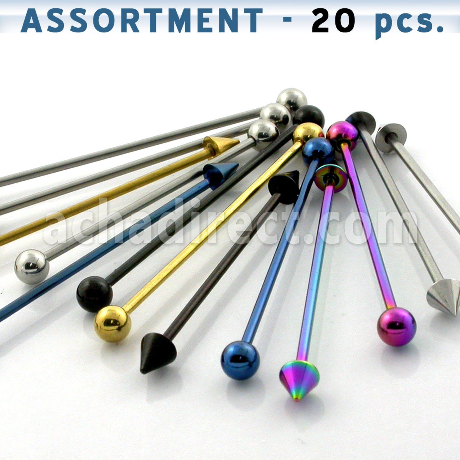 blk45 polished anodized 316l steel industrial barbell