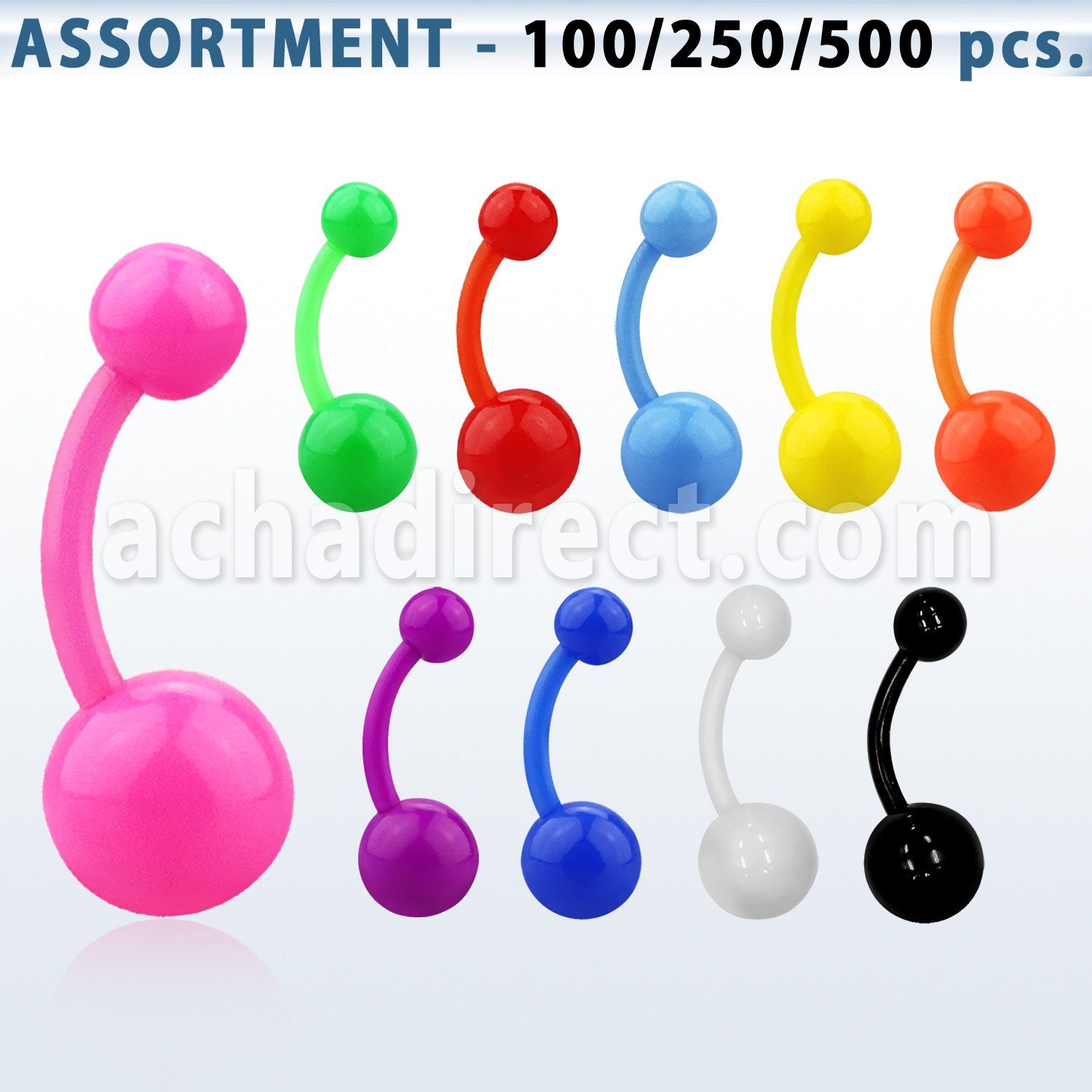 blk492 flex acrylic belly banana w 5 8 mm colored ball