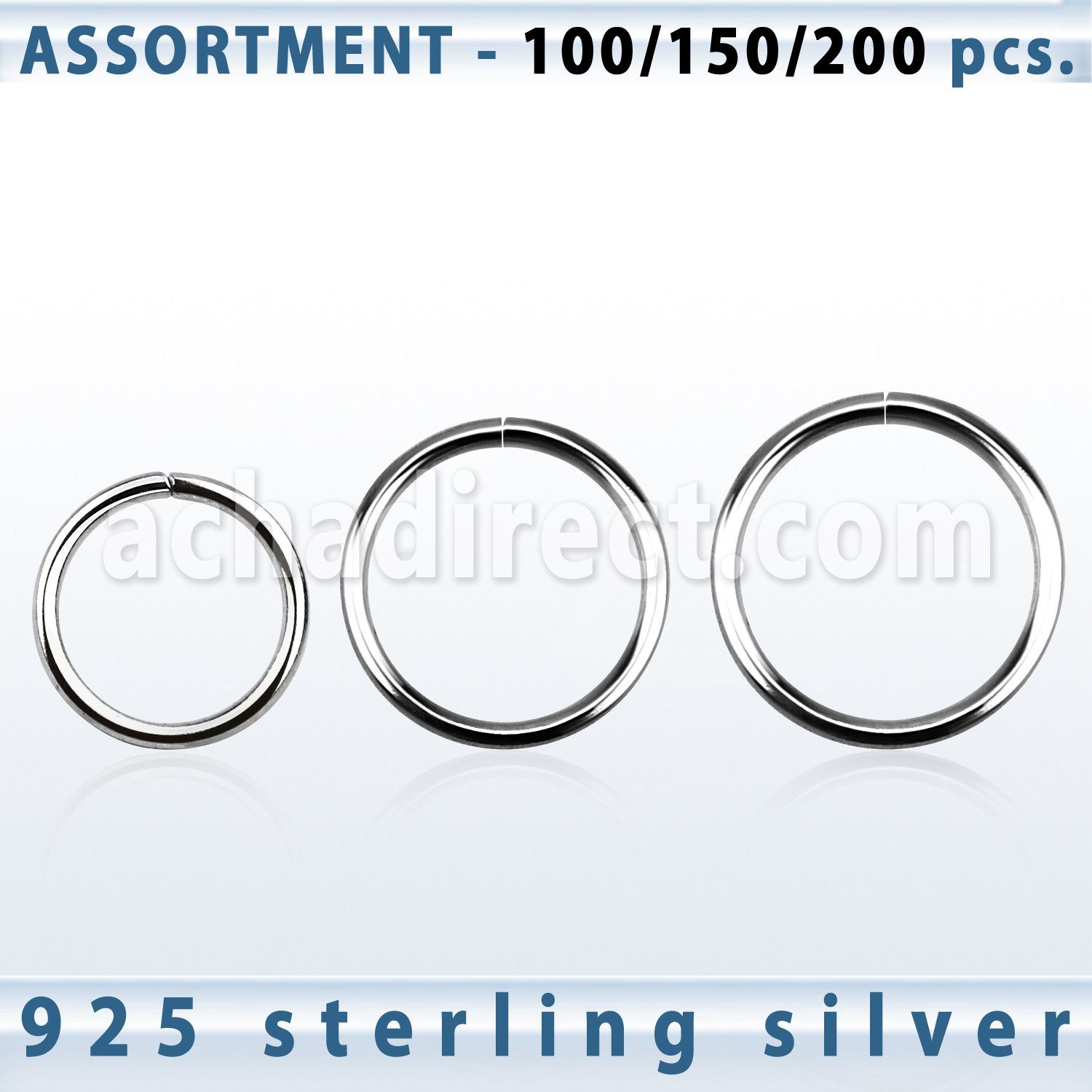 blk515 bulk of 100 pcs of 0 8mm sterling silver seamless ring