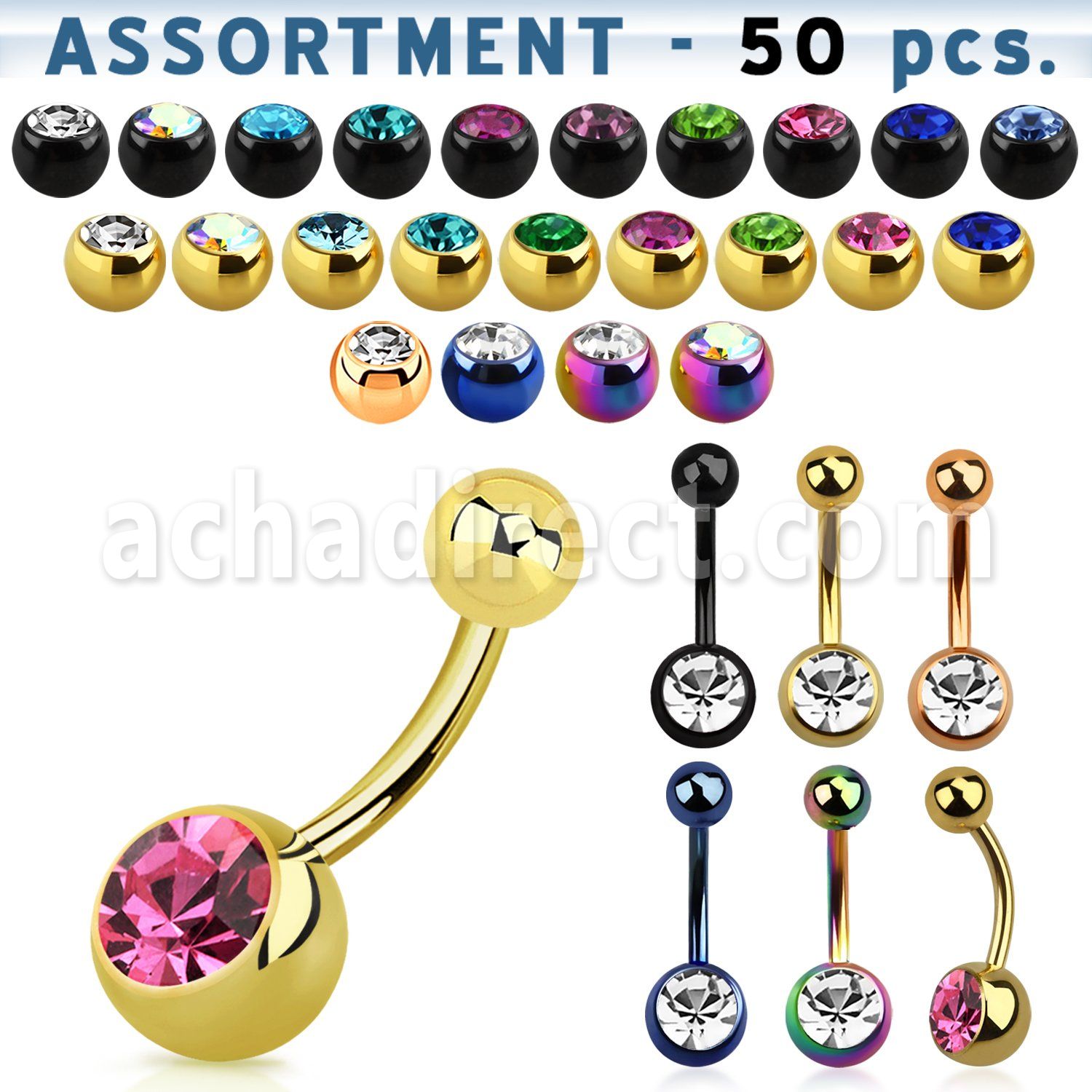 blk80b pvd plated 316l steel belly banana w jewel steel ball