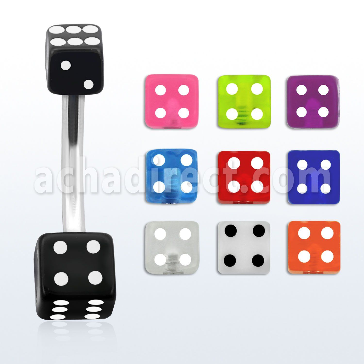 bn2uvdi 316l steel belly banana with 5 6 mm acrylic uv dice