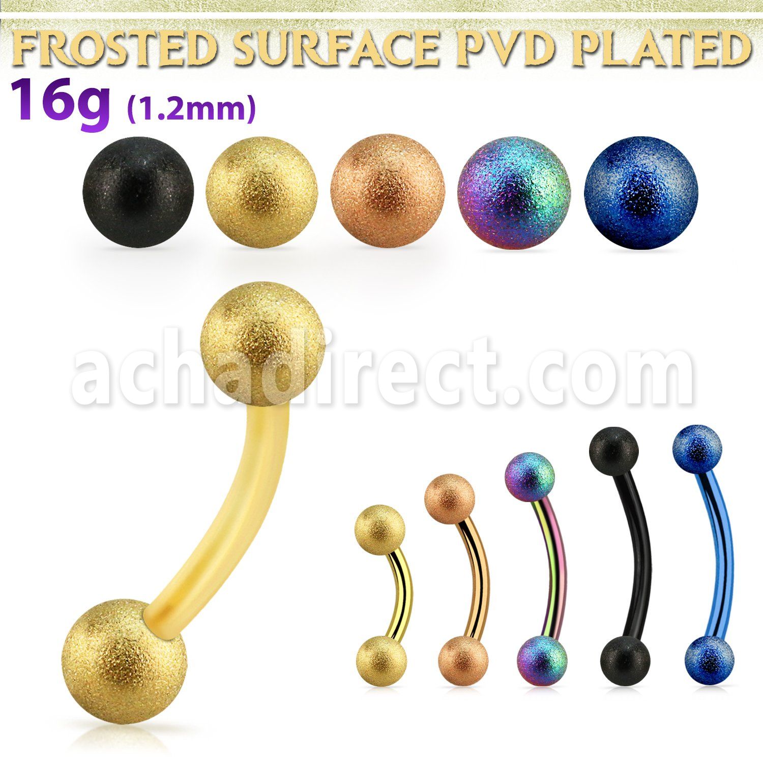 bnetfo3 anodized steel eyebrow bananaw w 3mm frosted steel balls