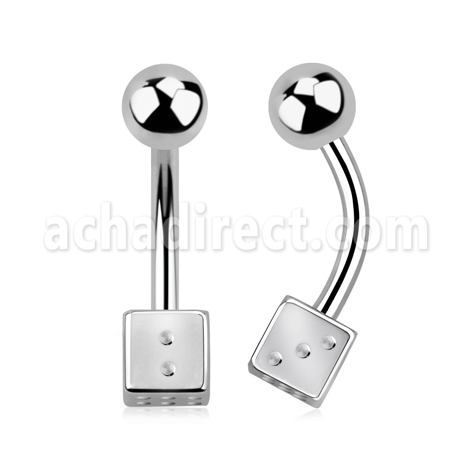 bnsdi 316l steel belly banana w 5mm steel ball dice