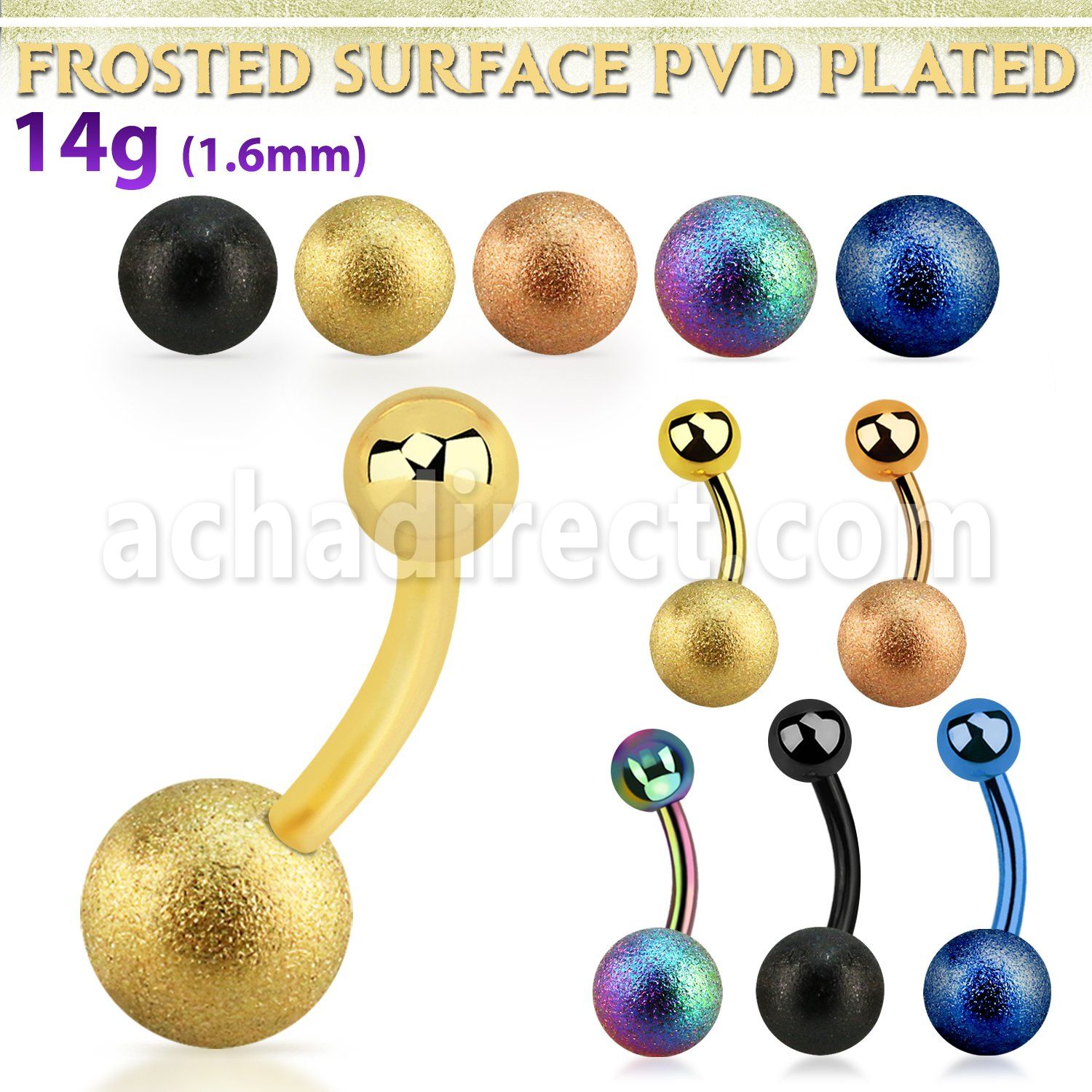 bntfo8 anodized steel belly banana w 8mm frosted steel ball