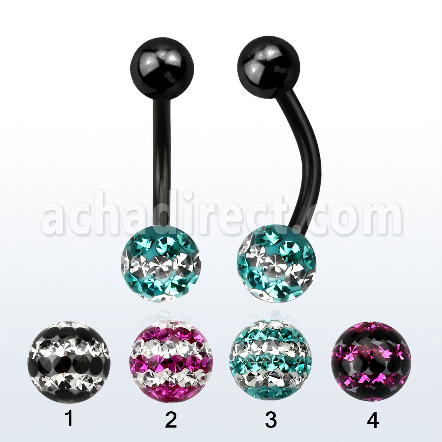 bntfr6d anodized 316l steel belly banana w tri line ferido ball